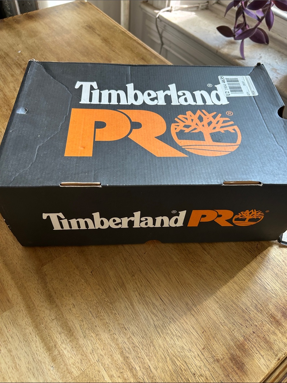 Timberland Black and Orange PR Work Boot Shoe Box